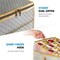 Plastic Christmas Ornament Storage Box with 2 Sided Dual Zipper Closure - Keeps 64 Holiday Ornaments, Xmas Decorations Accessories, 3" Cube Compartments - Sturdy Flexible Plastic (Gold)